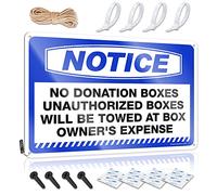TFSW Tin Funny Vintage Sign Notice No Donation Boxes Unauthorized Will Be Towed At Box Owner'S Expense Tin Sign Vintage Funny Tin Sign Man Cave Signs For Men(30X40CM)