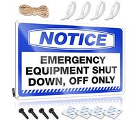 TFSW Tin Metal Decor Notice Emergency Equipment Shut Down, Off Only Tin Sign Man Cave Bar Boys Room Decor Teenager(20X30CM)