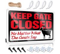 TFSW Tin Signs For Bar Keep Gate Closed No Matter What The Goat Say Sign Metal Signs For Home Bar Dorm Door Sign(30X40CM)