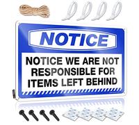 TFSW Tin Signs Notice We Are Not Responsible For Items Left Behind Tin Sign Funny Alcohol Signs Mancave Signs And Decor(20X30CM)