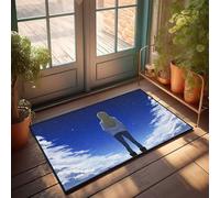 TFSW Unique Door Mats Indoor Entrance Girl Gazing At The Starry Sky Doormat Shoe Mats For Entryway Indoor Kitchen Rug Set(50X80CM)