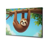 TFSW Wall Art Charming Sloth In The Jungle Canvas Decorative Picture Baptism Decorations Farmhouse Decor(20x30cm)