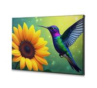 TFSW Wall Decor Colorful Hummingbird Feeding On Sunflower Canvas Decorative Picture Room Decor Picture Hanging Kit(40x60cm)