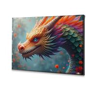 TFSW Wall Decorations Colorful Dragon In A Fantasy Garden Canvas Decorative Picture Easter Wall Decor The Chosen(30x40cm)