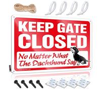 TFSW Warning Tin Sign Keep Gate Closed No Matter What The Dachshund Say Sign Bar Sign Home Decor Funny Tin Metal Signs(30X40CM)