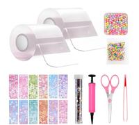 TFSZE 20 Pieces Nano Tape Bubbles Set, 2 Tape (5 cm x 1 m) + 18 Foundation Material Packs, Super Elastic Nano Adhesive Tapes for Stress Relief and Fun, Elastic Bubble Balloons (Transparent × 2)