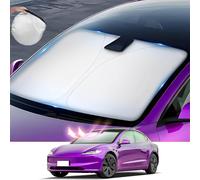 TFSZE Sun Protection Car Windscreen Interior 145 x 80 cm Windshield Sun Shade, Foldable Sun Visor Front, Reflective Parasol with UV Protection for Car Windscreen