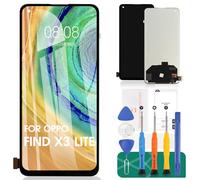 TFT For OPPO Find X3 Lite LCD Display For OPPO Reno5 5G Screen Replacement CPH2145 PEGM00 Touch Digitizer Kits No Frame (Black,No Fingerprint Recognition)