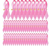 TFTAFAN Pink Ribbon Pins Breast Cancer Awareness Pins bulk Breast Cancer Awareness ribbon themed projects pink Pin bulk for Breast Cancer Charity Event Survivor Fundraiser, Marathon, Polyester, no