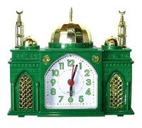 TFTC Mosque Shaped Alarm Clock Battery Mosque Clock Plays Islamic Muslim Azan Call to Prayer Green