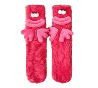 TFTSR Crazy Funny Fuzzy Silly Socks for Kids Women,Girls Fluffy Slipper Novelty Fun Socks,Boy Men Cute Cozy Soft Animal Socks, Red(1 Pair), 6-10