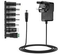 TFUFR 5V 2A Power Supply Adapter, Universal Power Adapter AC to DC Adapter with 7 Tips DC Plug Adapters AC Charger for LED Strip Lights, TV Box, Router, Speaker and more 5V Home Appliances