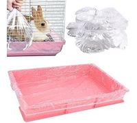 Tfwadmx 100PCS Rabbit Cage Liners, 27"x19" Disposable Plastic Liners for Guinea Pig Cage with Tray, Crate Tray Cover Liner for Bunny, Chinchilla, Ferret, Hedgehog