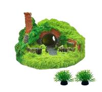 Tfwadmx Aquarium Decoration Hobbit House, Resin Small Fish Hideout Cave, Aquarium Decor Hollow Hole Shelter Fish Tank Ornaments Mini Garden Decorating Landscaping Accessories(3 Pcs)