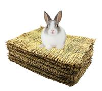 Tfwadmx Rabbit Grass Mat Large 16.5''x11'' Natural Woven Seagrass Mat Bunny Sleeping Bed Chew Mat Cage Chew Toy for Chinchilla Guinea Pig Ferret Guinea Pig and Small Animals -8 Pcs