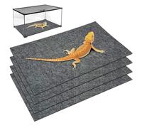 Tfwadmx Reptile Carpet, 4 Pack of Bearded Dragon Mat Terrarium Bedding Substrate Liner Reptile Mat for Snake Turtle Lizard Geckos Hermit Crabs (20'' X 12'')