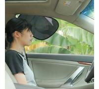 TFY Car Side Window Sun Shade - Static Cling Dark Transparent Film for Low-Angle Sunlight, UV Protection, Heat Reduction, Easy Install & Removable Sun Visor for Driver and Passenger, 2 Pieces