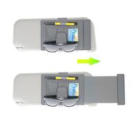 TFY Car Sun Visor Extender and Organizer, Universal Sunshade Anti-Glare, Vehicle Storage Holder for Sunglasses, Pens and Cards, Multi-Pocket Auto Interior Accessories - 1 Piece (Gray)