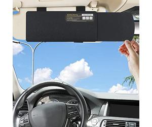 TFY Car Visor Extender Anti-Glare Sun Visor Extender Window Sun Protection and UV Ray Blocker - Black
