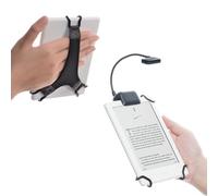 TFY Clip-on LED Reading Light with 2 Levels of Lumen Intensity for Kindle, Other e-Readers, Tablets, Books Plus Bonus Hand Strap Holder for 6 inch Kindle e-Readers (Black)