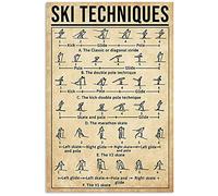 TFZQm Ski Knowledge Metal Signs Room Decor Ski Techniques Retro Posters Club Home Outdoor Decor Plaque Wall Decor 8x12 Inches