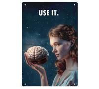 TFZQm Spiritual Decor Funny Posters - Brain Use It - Dumb Stuff Weirdcore Room Decor Women Wall Art - Random Cool Stuff - Funny Women Work Gifts - 8x6in