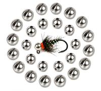 TG-DZURI Slotted Tungsten Beads for Fly Tying, 100pcs, 2.5mm, Plain