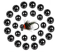 TG-DZURI Slotted Tungsten Beads for Fly Tying, 100pcs, 3.0mm, Black Nickel