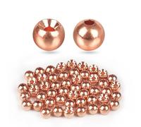 TG-DZURI Tungsten Beads for Fly Tying, 50pcs Tungsten Cyclops Beads Copper Color 5.5mm Sizes Fly Tying Materials Beads Hook Size 2#-4#