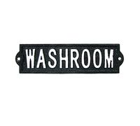 TG,LLC Treasure Gurus Cast Iron Washroom Bathroom Sign Rustic Gas Station Bar Pub Wall Decor Bath Plaque