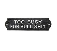 TG,LLC Treasure Gurus Novelty Metal Too Busy for Bullshit Funny Sign Man Cave Bar Pub Home Office Wall Decor