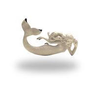 TG,LLC Treasure Gurus White Nautical Mermaid Metal Dresser Pull Knob Drawer Kitchen Cabinet Hardware Coastal Beach Home Decor