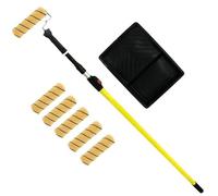 TG TOUGH GEAR 15L Paint Roller Set - Large Capacity Tray + Medium Pile Roller Sleeve, Adjustable Extension Pole & Frame - Professional Finish for Walls & Ceilings
