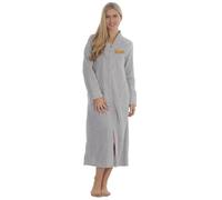TG TOUGH GEAR Personalised Ladies Long Fleece Dressing Gown - Zip-Up Herringbone Textured Robe with Custom Name