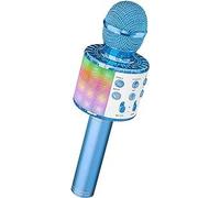TGB Karaoke Wireless Microphone, 4 in 1 Handheld Bluetooth Microphone Speaker Karaoke Machine Dancing LED Lights, Home KTV Player Compatible with Android & iOS Devices for Party/Kids Singing (Blue)