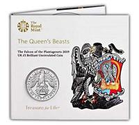 TGBCH The Queen's Beast Falcon Of England £5 B.U Coin 2018
