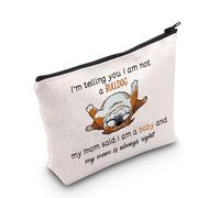 TGBJE Bulldog Dog Mom Cosmetic Bag English Bulldog Lover Gift I Am Not a Bulldog I Am a Baby Makeup Pouch, Bulldog Bag, All