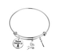 TGBJE Camp Half Gift Novel Inspired Bracelet Percy Book Lover Gifts Hades Cabin 13 Jewelry PJO Movie Fans Merchandise, 2.0cm, Stainless Steel, no gemstone