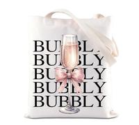 TGBJE Champagne Bubbly Tote Shoulder Bag Bubbly Gift Pink Coktail Gift, Bubbly Tote