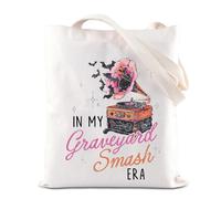 TGBJE Graveyard Smash Tote Bag Horror Phonograph Inspired Grocery Bag Spooky Season Gift (Smash Tote)