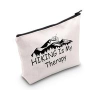 TGBJE Hiking Makeup Cosmetic Bag Hiking Is My Therapy Mountain Hiking Lover Gift Outdoors Adventure Travel Pouch, Hiking Bag, All