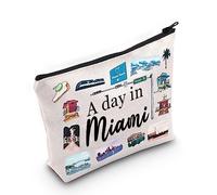 TGBJE Miami Souvenirs Makeup Bag Florida Beach Vacation Gifts A Day In Miami Cosmetic Pouch Bachelorette Party Gift (Miami Bag)