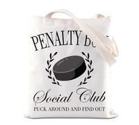 TGBJE Penalty Box Social Club Tote Bag Ice Hockey Player Gift Hockey Sport Gift For Inspirational Teams Coach (Penalty Tote)