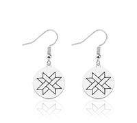 TGBJE Quilter Gift Quilting Lover Gift Sewing Addicts Jewelry Seamstress Tailor Gift Circular Quilt Block Earring For Women, 1.5cm, Stainless Steel, No Gemstone