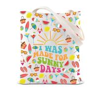TGBJE Summer Beach Tote Bag Summer Vacation Gifts Sunshine Lover Shoulder Bag I Was Made For Sunny Days Handbag (Sunny Tote)