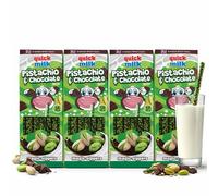 TGBK Quick Milk Magic Sipper Straws Pistachio Chocolate 13pk x 4 - Total of 52 Servings Flavoured Milk Straws | Vegan, Gluten Free & Nut Free