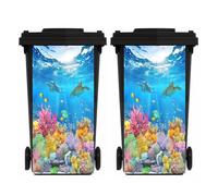 TGBYHU 2 Sheets Animals Wheelie Bin Stickers, Multi-Size Dustbin Stickers, Self Adhesive Bin Decal for Wheelie Bin, Garden, Indoor and Outdoor