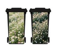 TGBYHU 2 Sheets Daisy Wheelie Bin Stickers, Multi-Size Self Adhesive Dustbin Stickers, Waterproof Bin Decal, for Garden Outdoor, Wall Decoration