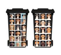 TGBYHU 2 Sheets Dog Picture Wheelie Bin Stickers Self Adhesive Dustbin Sticker Decorative Decal for House Decoration, Fridge, Wall, Indoor Outdoor