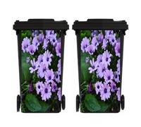 TGBYHU 2 Sheets Flowers Leaves Wheelie Bin Stickers Self Adhesive Dustbin Sticker Decorative Decal for Wheelie Bin, Fridge, Bins Wall, Indoor Outdoor